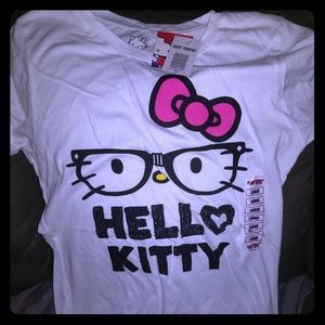 Hello Kitty glasses T shirt New with Tags Large